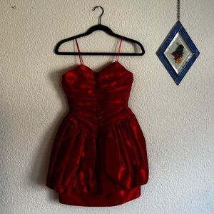 Steppin' Out Vibrant Red Rubble Hem Dress